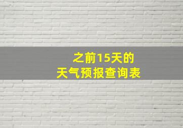 之前15天的天气预报查询表