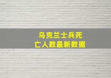 乌克兰士兵死亡人数最新数据