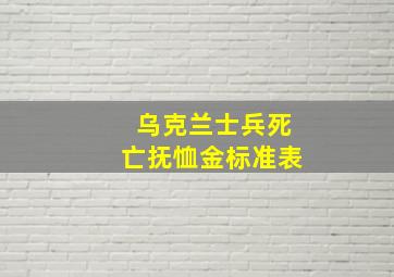 乌克兰士兵死亡抚恤金标准表