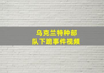 乌克兰特种部队下跪事件视频