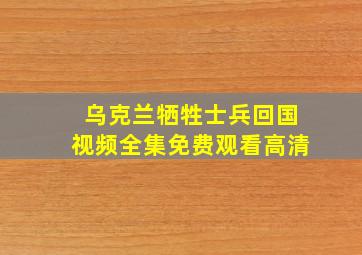 乌克兰牺牲士兵回国视频全集免费观看高清