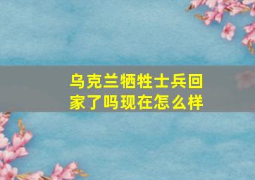 乌克兰牺牲士兵回家了吗现在怎么样