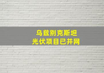 乌兹别克斯坦光伏项目已并网