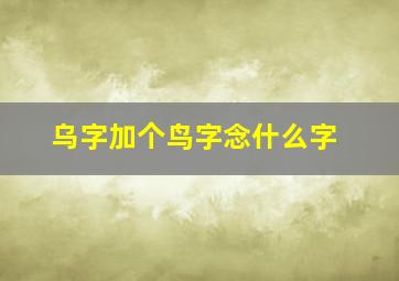 乌字加个鸟字念什么字