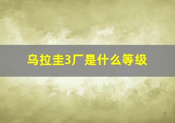 乌拉圭3厂是什么等级