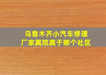 乌鲁木齐小汽车修理厂家属院属于哪个社区