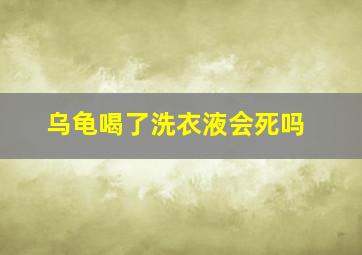 乌龟喝了洗衣液会死吗