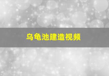 乌龟池建造视频