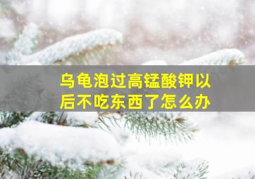 乌龟泡过高锰酸钾以后不吃东西了怎么办