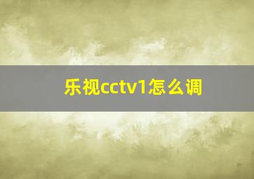 乐视cctv1怎么调