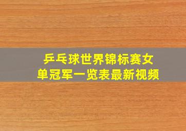 乒乓球世界锦标赛女单冠军一览表最新视频