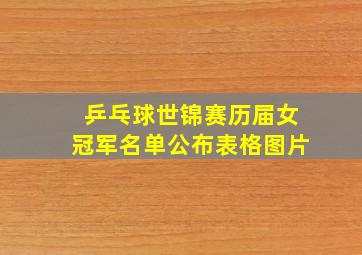 乒乓球世锦赛历届女冠军名单公布表格图片