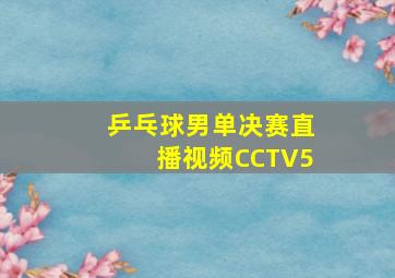 乒乓球男单决赛直播视频CCTV5