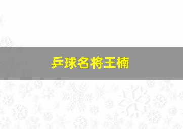 乒球名将王楠