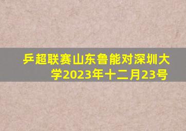 乒超联赛山东鲁能对深圳大学2023年十二月23号