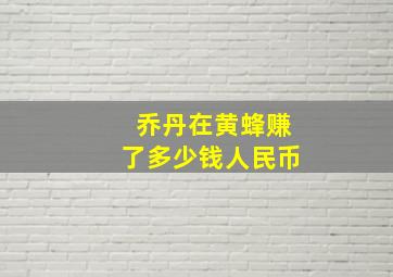 乔丹在黄蜂赚了多少钱人民币