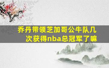 乔丹带领芝加哥公牛队几次获得nba总冠军了嘛