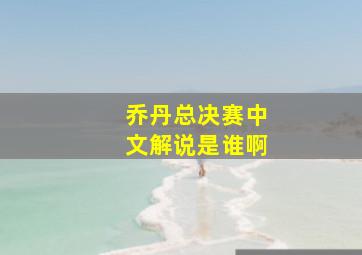 乔丹总决赛中文解说是谁啊