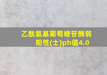 乙酰氨基葡萄糖苷酶弱阳性(士)ph值4.0