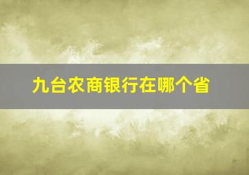 九台农商银行在哪个省