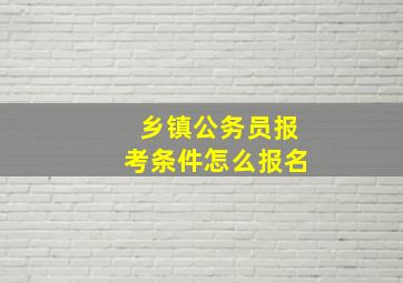 乡镇公务员报考条件怎么报名