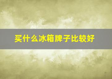 买什么冰箱牌子比较好