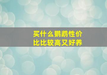 买什么鹦鹉性价比比较高又好养