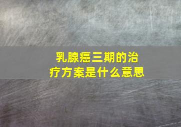 乳腺癌三期的治疗方案是什么意思