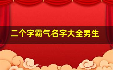 二个字霸气名字大全男生