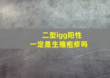 二型igg阳性一定是生殖疱疹吗