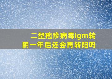 二型疱疹病毒igm转阴一年后还会再转阳吗