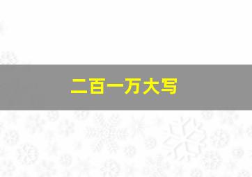 二百一万大写