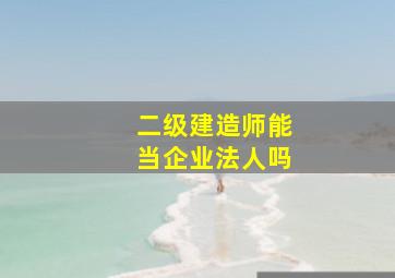 二级建造师能当企业法人吗