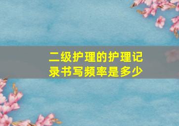 二级护理的护理记录书写频率是多少