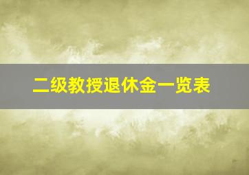 二级教授退休金一览表