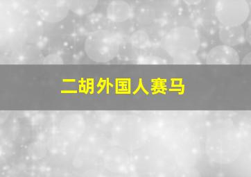 二胡外国人赛马