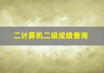 二计算机二级成绩查询