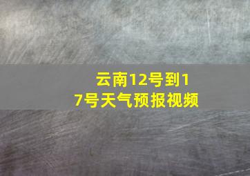 云南12号到17号天气预报视频