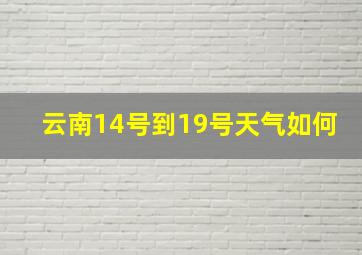 云南14号到19号天气如何