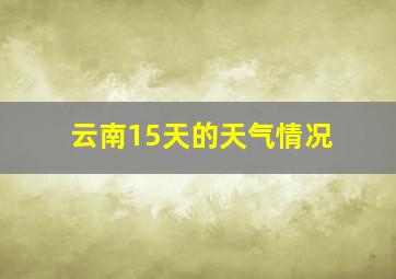 云南15天的天气情况