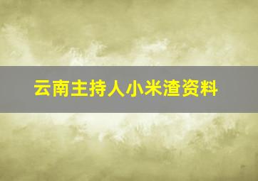 云南主持人小米渣资料