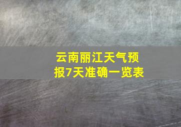 云南丽江天气预报7天准确一览表