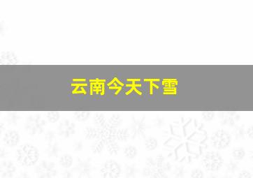 云南今天下雪