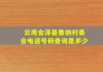 云南会泽县鲁纳村委会电话号码查询是多少