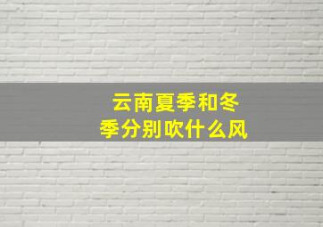 云南夏季和冬季分别吹什么风