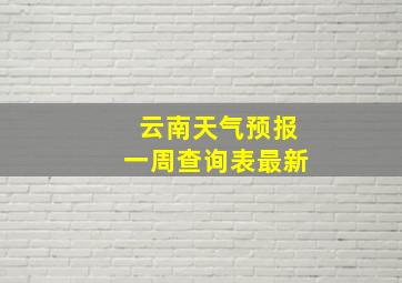 云南天气预报一周查询表最新