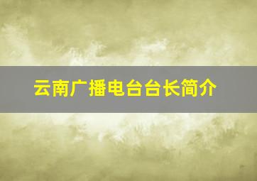 云南广播电台台长简介