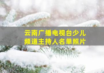 云南广播电视台少儿频道主持人名单照片