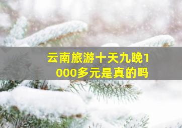 云南旅游十天九晚1000多元是真的吗