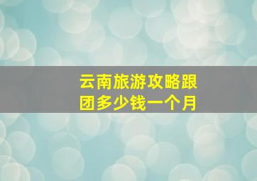 云南旅游攻略跟团多少钱一个月